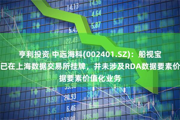 亨利投资 中远海科(002401.SZ)：船视宝数据产品已在上海数据交易所挂牌，并未涉及RDA数据要素价值化业务