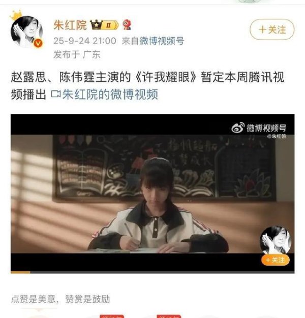 一鼎盈 赵露思新剧真的要来了！许我耀眼暂定本周播出。